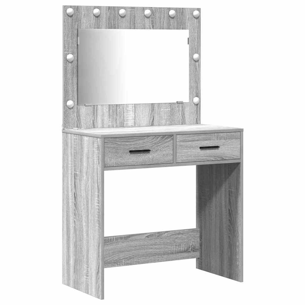 Sminkebord med skuff 3 pcs Grå 40 x 41 x 135 cm Konstruert tre