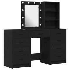 Sminkebord 3 pcs Svart 40 x 41 x 135 cm Konstruert tre