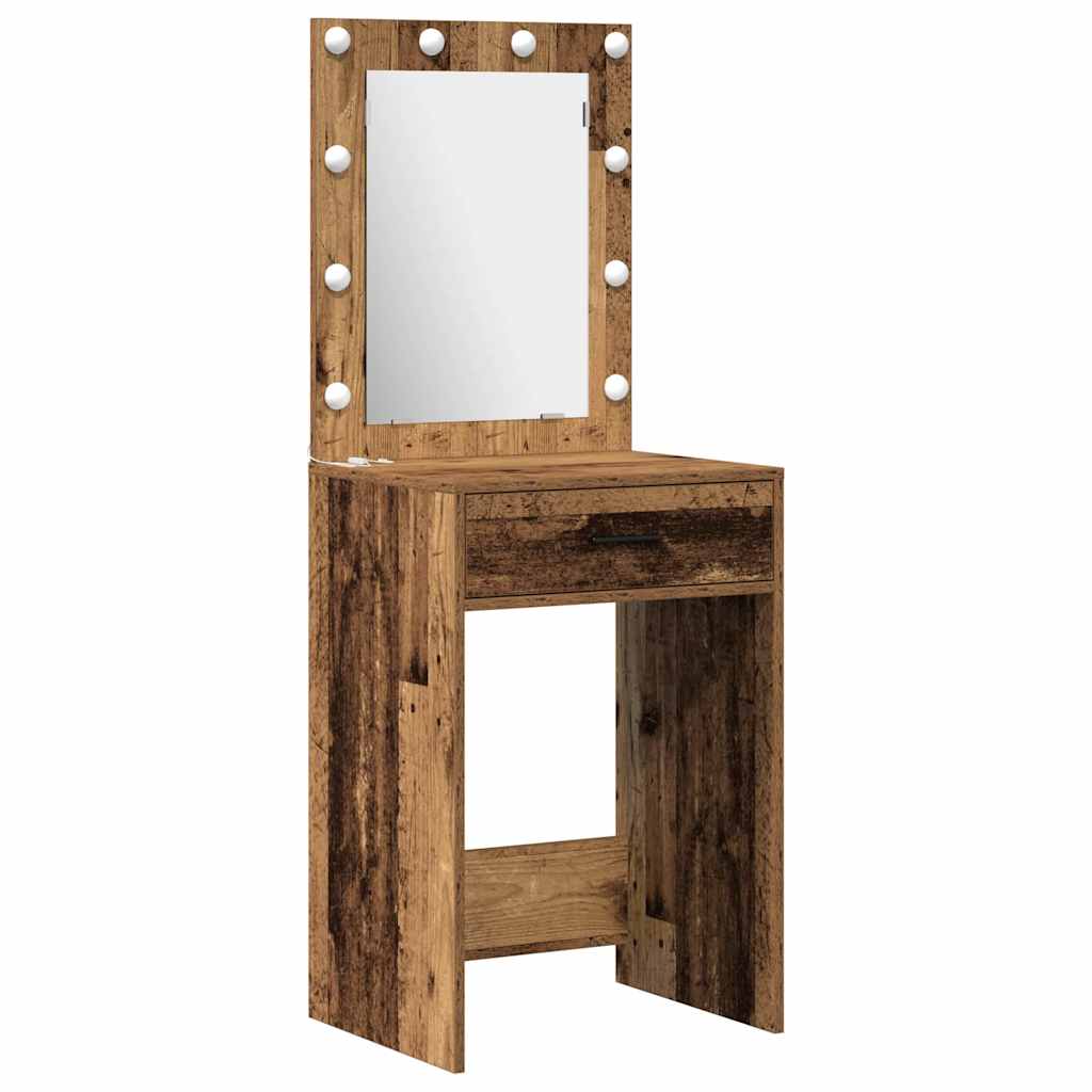 Sminkebord med skuff 3 pcs Brun 40 x 41 x 135 cm Konstruert tre