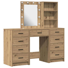 Sminkebord med skuff 3 pcs Brun 40 x 41 x 135 cm Konstruert tre