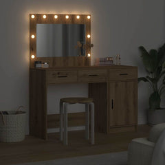 Sminkebord med skuff 2 pcs Brun 40 x 41 x 75 cm Konstruert tre