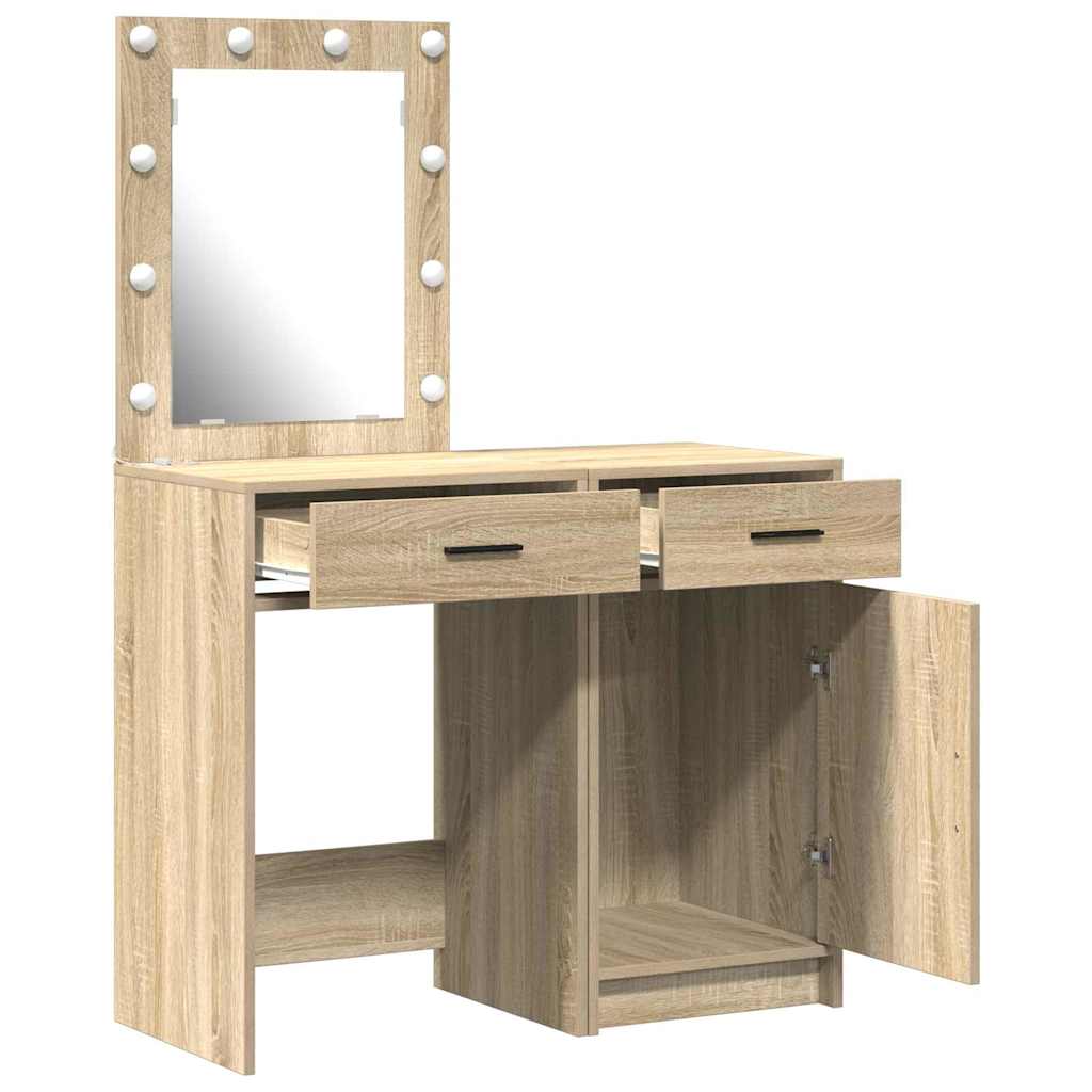 Sminkebord med skuff 2 pcs Brun 50 x 41 x 135 cm Konstruert tre