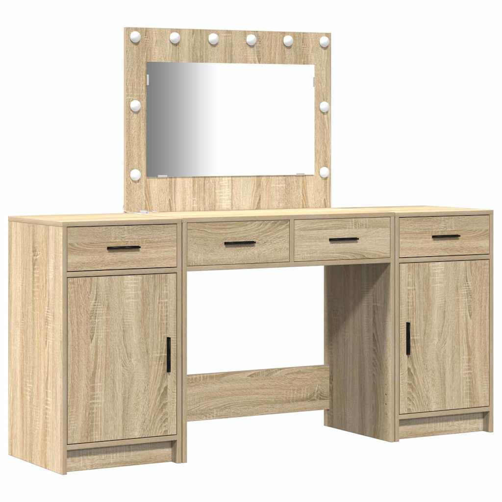 Sminkebord med skuff 3 pcs Brun 40 x 41 x 75 cm Konstruert tre