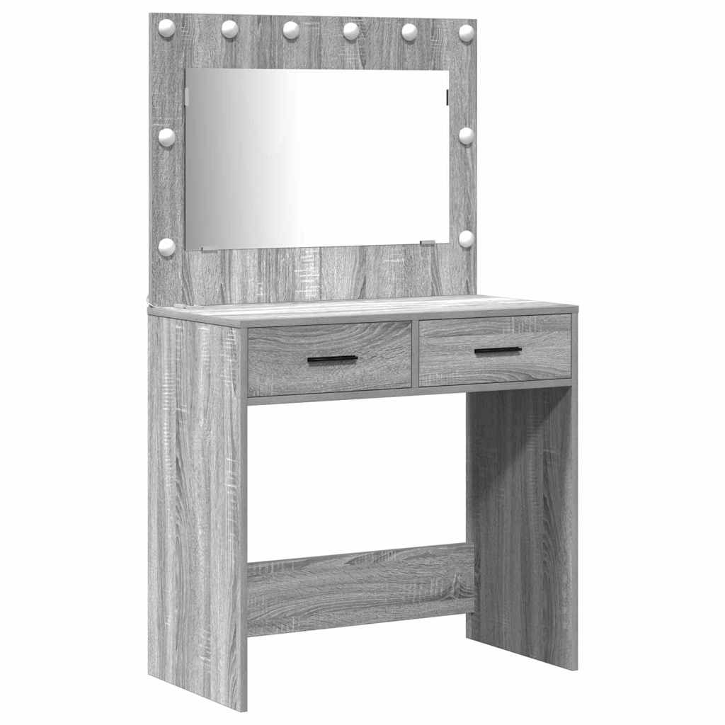 Sminkebord med skuff 3 pcs Grå 40 x 41 x 75 cm Konstruert tre