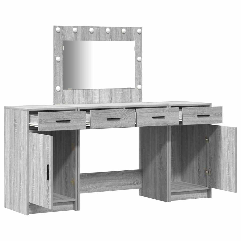 Sminkebord med skuff 3 pcs Grå 40 x 41 x 75 cm Konstruert tre