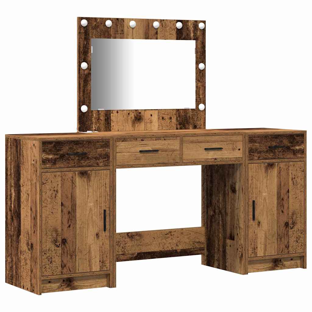 Sminkebord med skuff 3 pcs Brun 40 x 41 x 75 cm Konstruert tre
