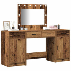Sminkebord med skuff 3 pcs Brun 40 x 41 x 75 cm Konstruert tre