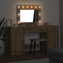 Sminkebord med skuff 3 pcs Brun 40 x 41 x 75 cm Konstruert tre