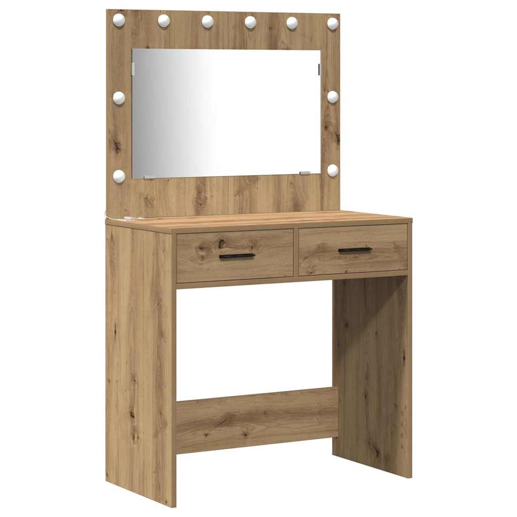 Sminkebord med skuff 3 pcs Brun 40 x 41 x 75 cm Konstruert tre