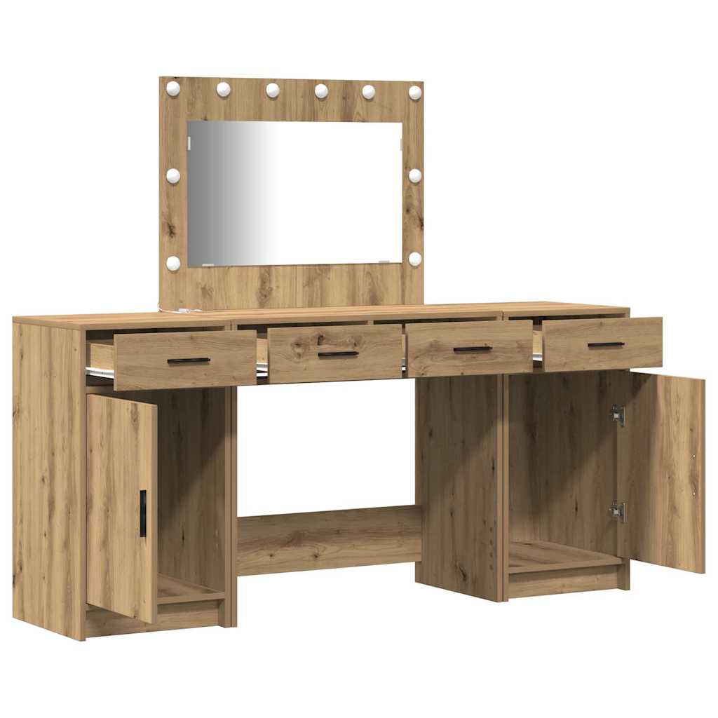Sminkebord med skuff 3 pcs Brun 40 x 41 x 75 cm Konstruert tre