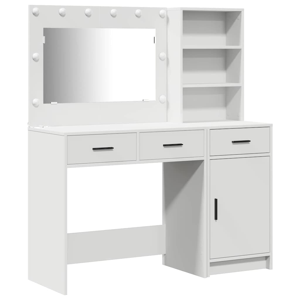 Sminkebord med dør 2 pcs Hvit 78.5 x 41 x 135 cm Konstruert tre
