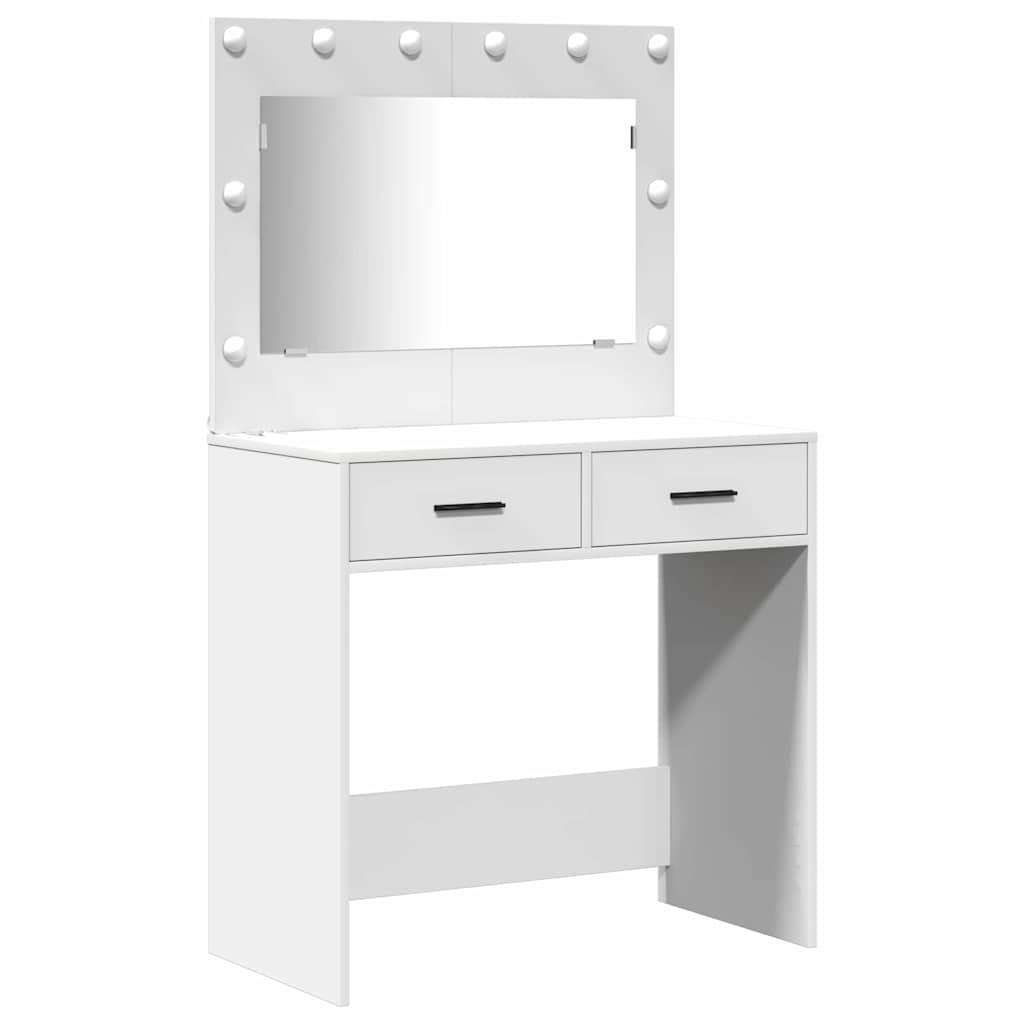 Sminkebord med dør 2 pcs Hvit 78.5 x 41 x 135 cm Konstruert tre