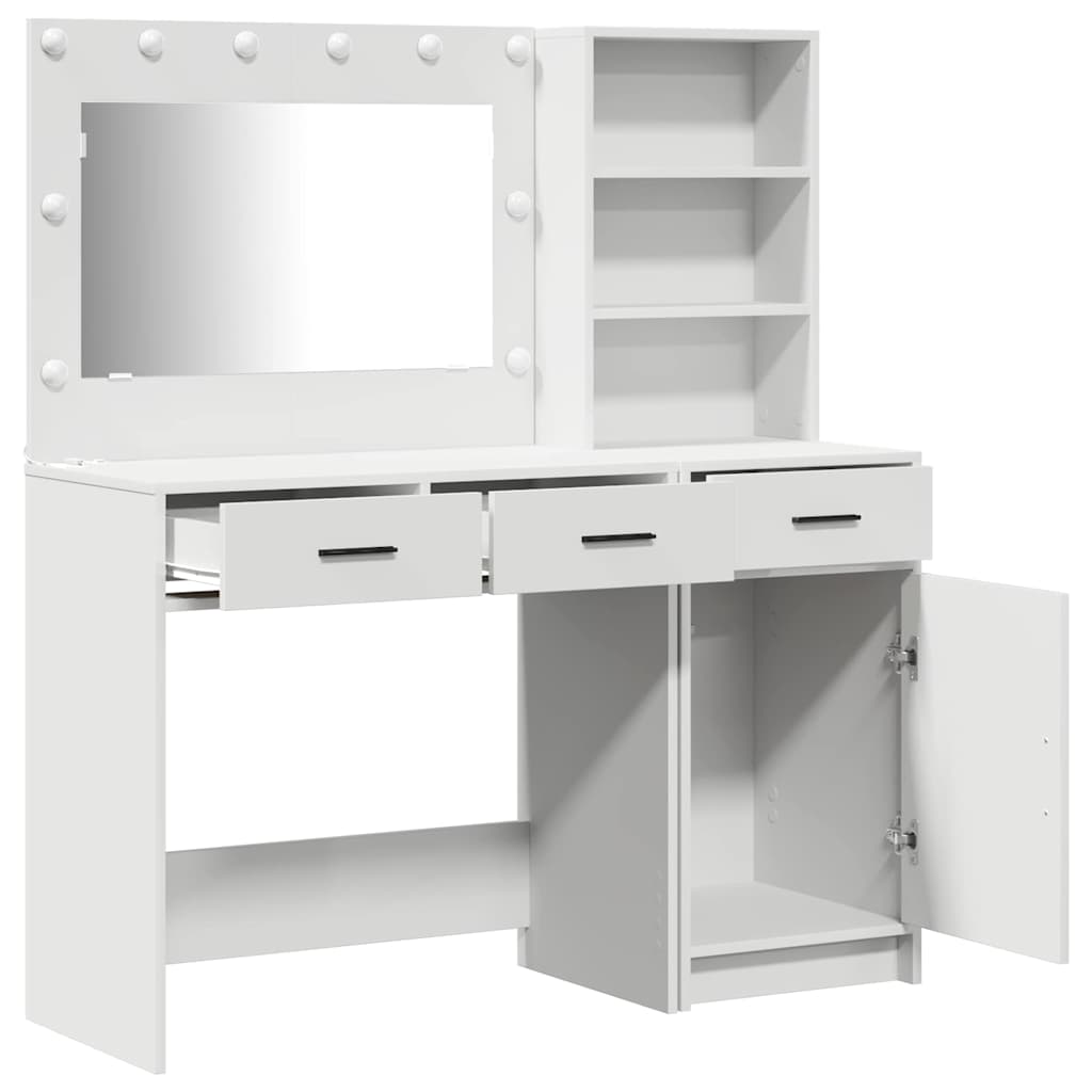 Sminkebord med dør 2 pcs Hvit 78.5 x 41 x 135 cm Konstruert tre