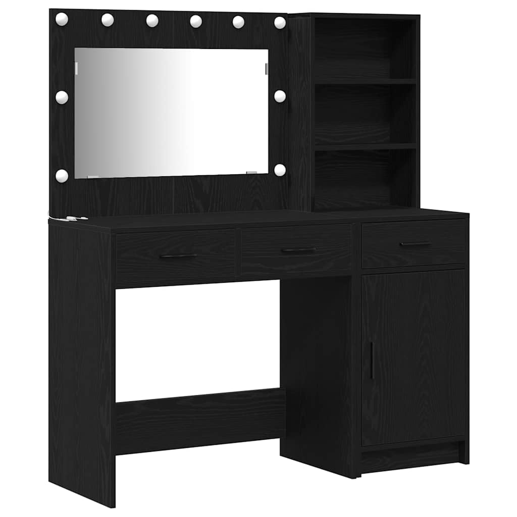 Sminkebord 2 pcs Svart 78.5 x 41 x 135 cm Konstruert tre