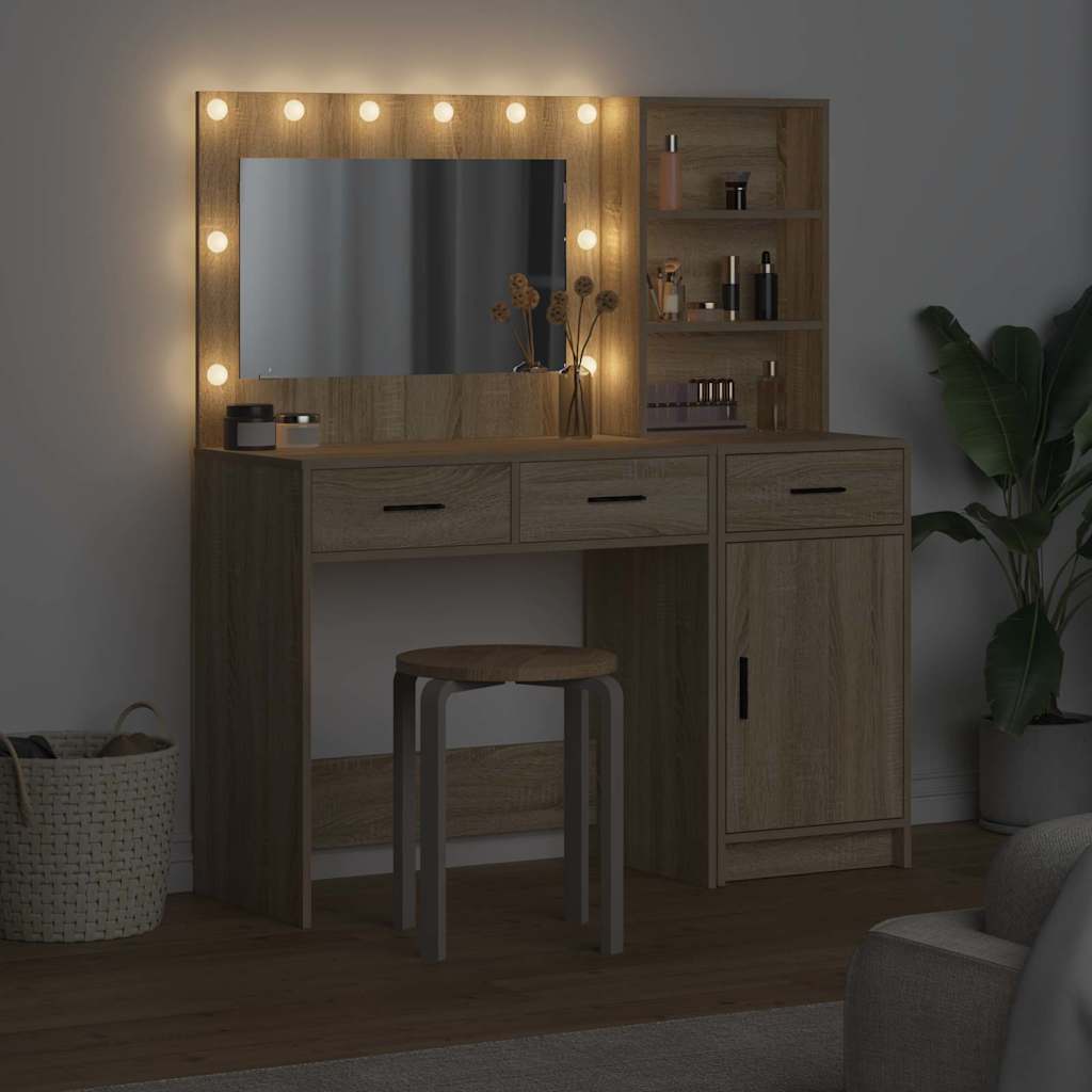 Sminkebord med dør 2 pcs Brun 78.5 x 41 x 135 cm Konstruert tre