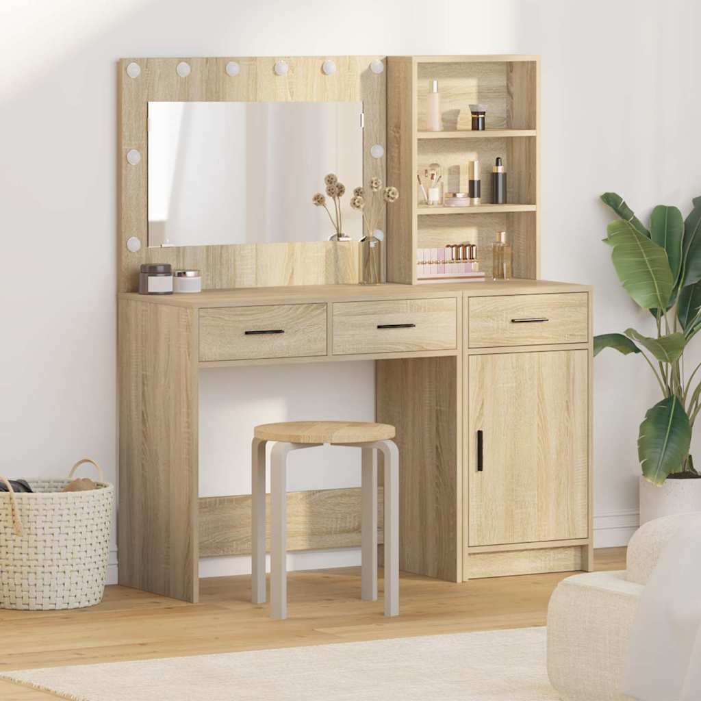Sminkebord med dør 2 pcs Brun 78.5 x 41 x 135 cm Konstruert tre