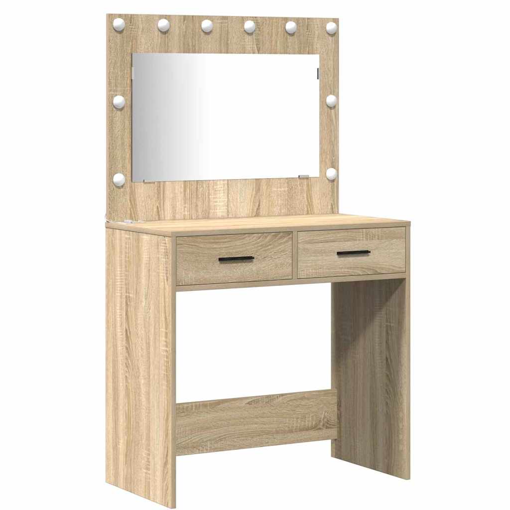 Sminkebord med dør 2 pcs Brun 78.5 x 41 x 135 cm Konstruert tre