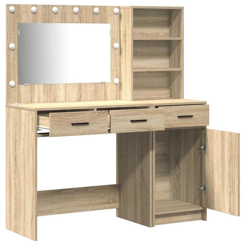 Sminkebord med dør 2 pcs Brun 78.5 x 41 x 135 cm Konstruert tre