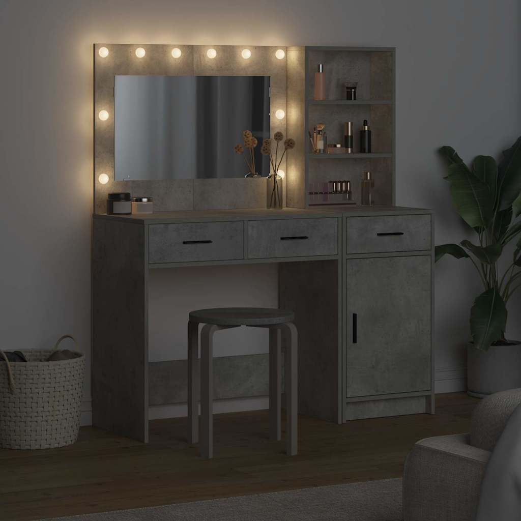 Sminkebord med dør 2 pcs Grå 78.5 x 41 x 135 cm Konstruert tre