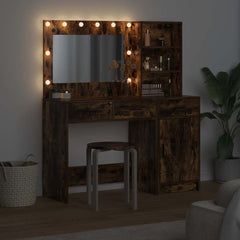 Sminkebord med dør 2 pcs Brun 78.5 x 41 x 135 cm Konstruert tre