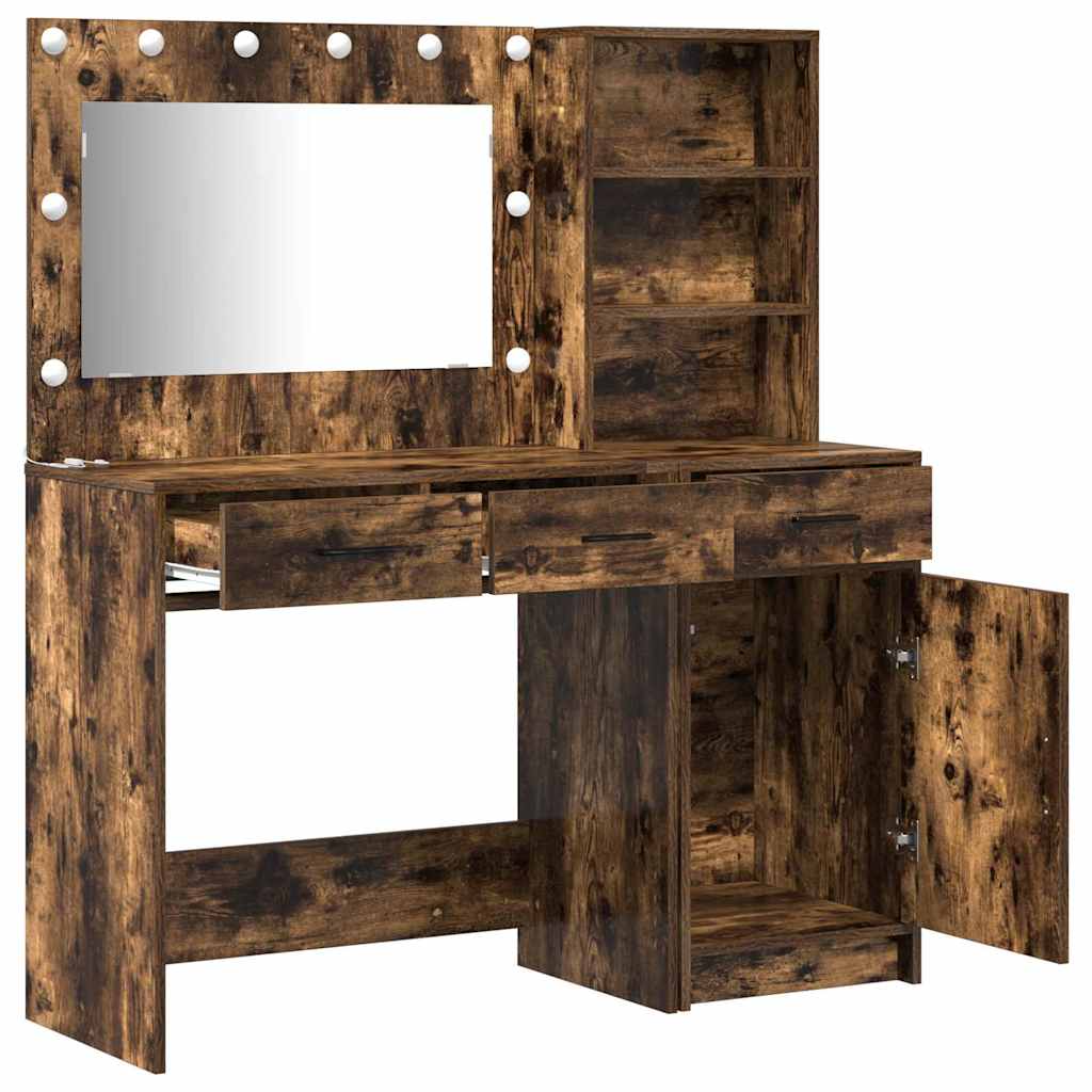 Sminkebord med dør 2 pcs Brun 78.5 x 41 x 135 cm Konstruert tre