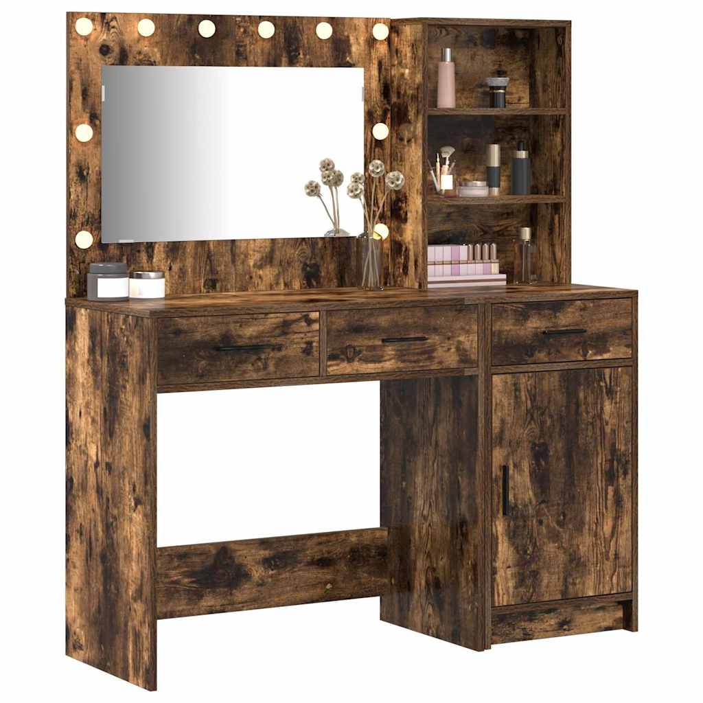 Sminkebord med dør 2 pcs Brun 78.5 x 41 x 135 cm Konstruert tre