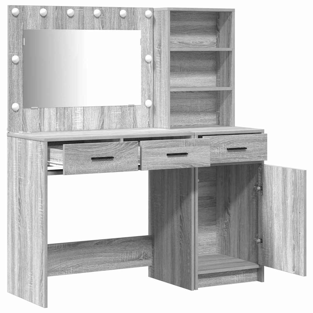 Sminkebord med dør 2 pcs Grå 78.5 x 41 x 135 cm Konstruert tre