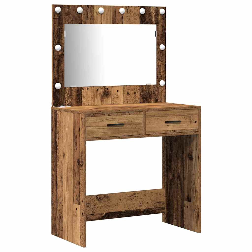 Sminkebord med dør 2 pcs Brun 78.5 x 41 x 135 cm Konstruert tre