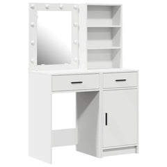 Sminkebordsett 2 pcs Hvit 50 x 41 x 135 cm Konstruert tre