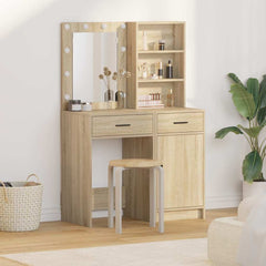 Sminkebordsett 2 pcs Sonoma eik 50 x 41 x 135 cm Konstruert tre