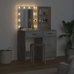 Sminkebordsett 2 pcs Betonggrå 50 x 41 x 135 cm Konstruert tre
