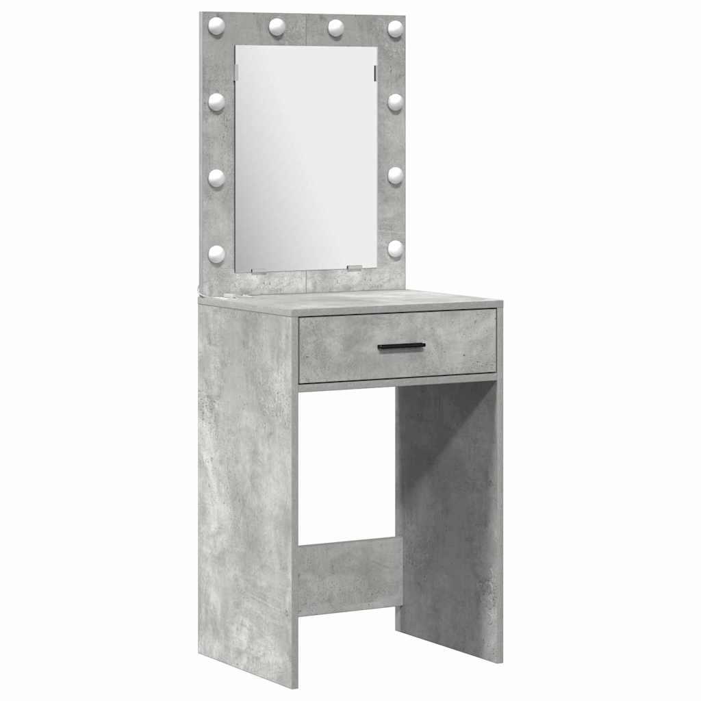 Sminkebordsett 2 pcs Betonggrå 50 x 41 x 135 cm Konstruert tre