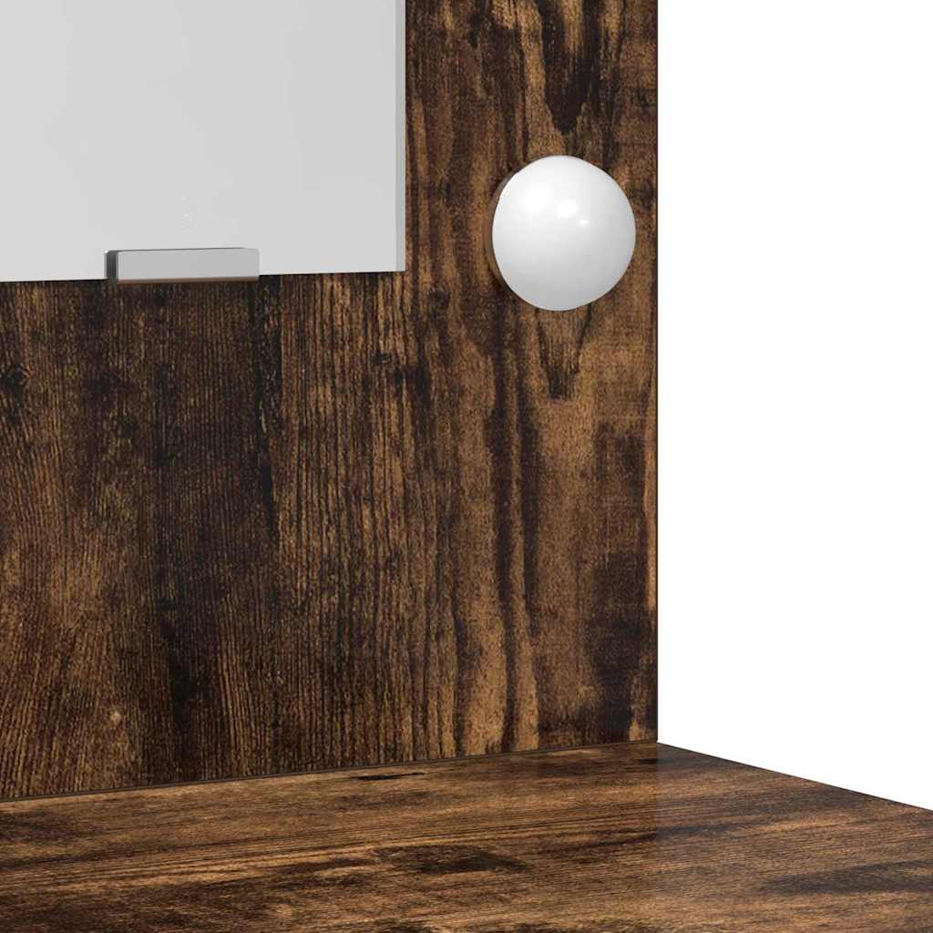 Sminkebordsett 2 pcs Røkt eik 50 x 41 x 135 cm Konstruert tre