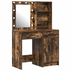 Sminkebordsett 2 pcs Røkt eik 50 x 41 x 135 cm Konstruert tre