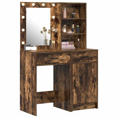 Sminkebordsett 2 pcs Røkt eik 50 x 41 x 135 cm Konstruert tre