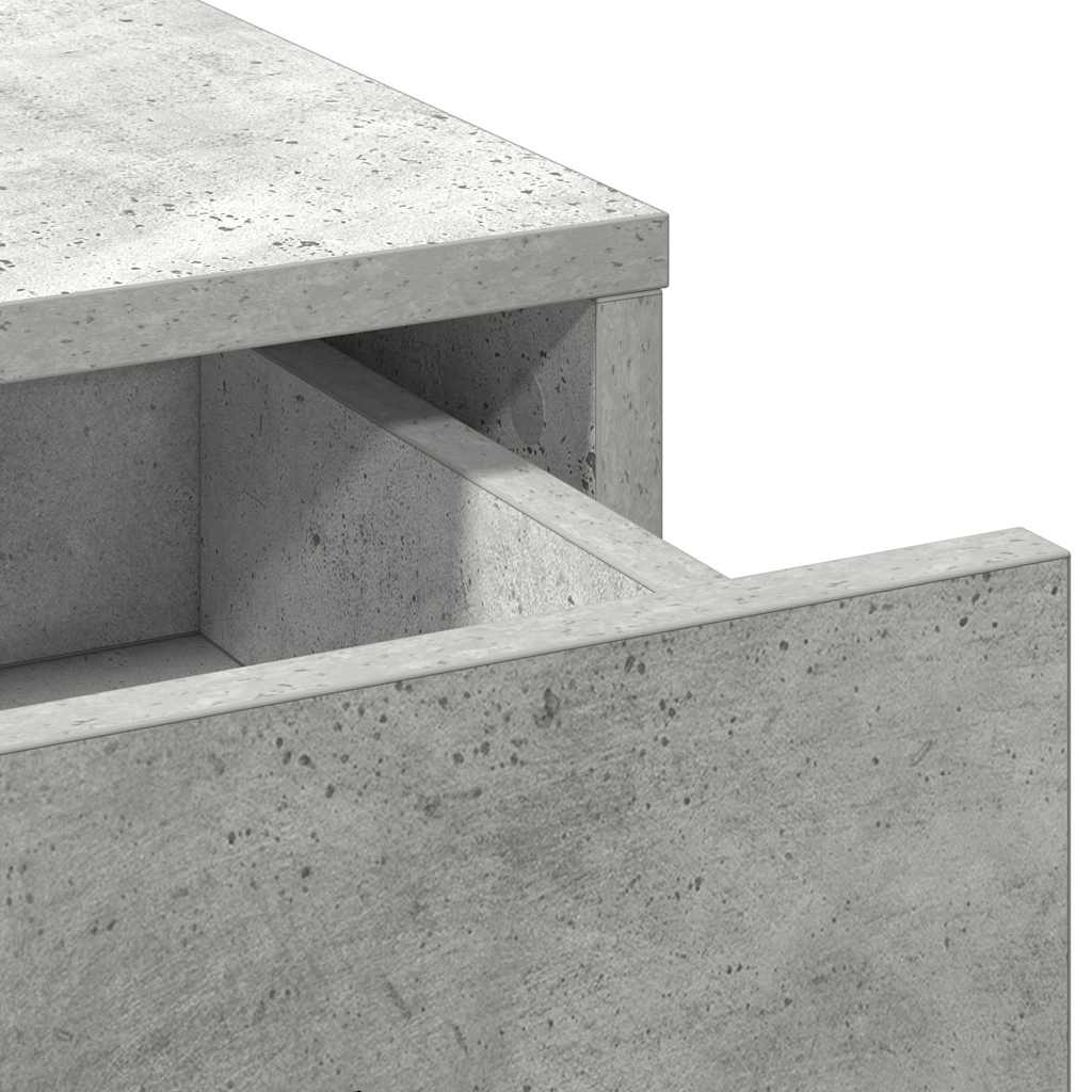 Sminkebordsett med skuff 3 pcs Betonggrå 78.5 x 41 x 135 cm
