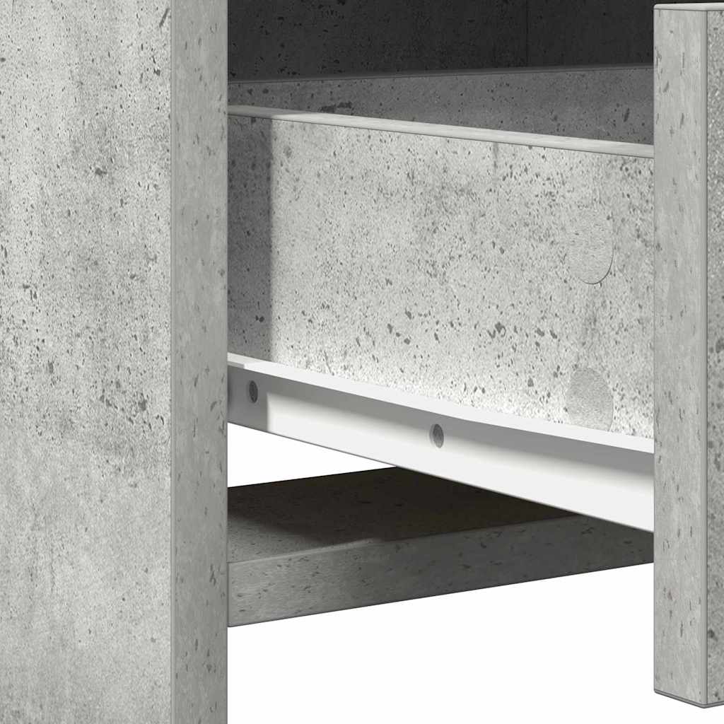 Sminkebordsett med skuff 3 pcs Betonggrå 78.5 x 41 x 135 cm