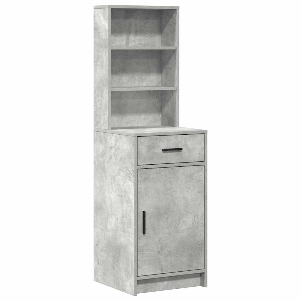 Sminkebordsett med skuff 3 pcs Betonggrå 78.5 x 41 x 135 cm