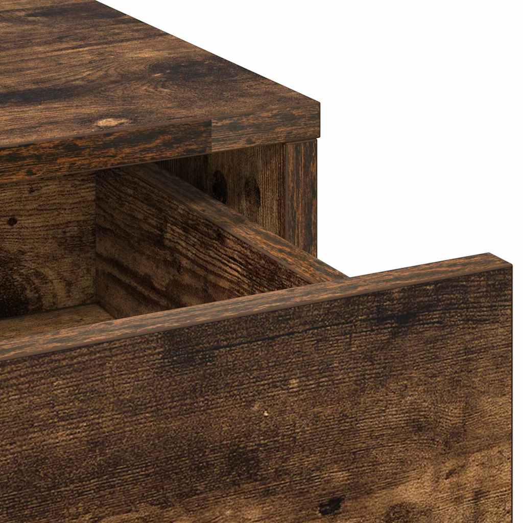 Sminkebordsett 3 pcs Røkt eik 78.5 x 41 x 135 cm Konstruert tre