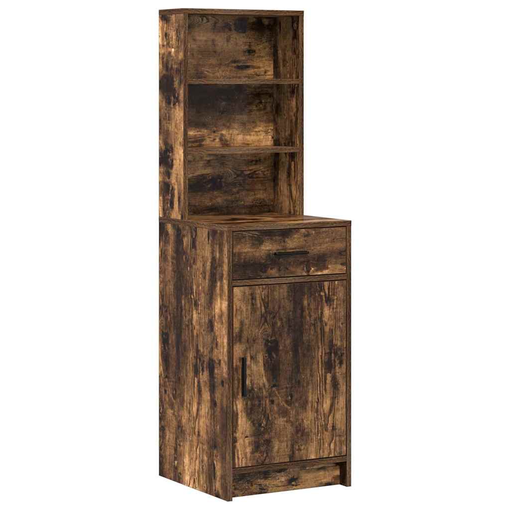 Sminkebordsett 3 pcs Røkt eik 78.5 x 41 x 135 cm Konstruert tre