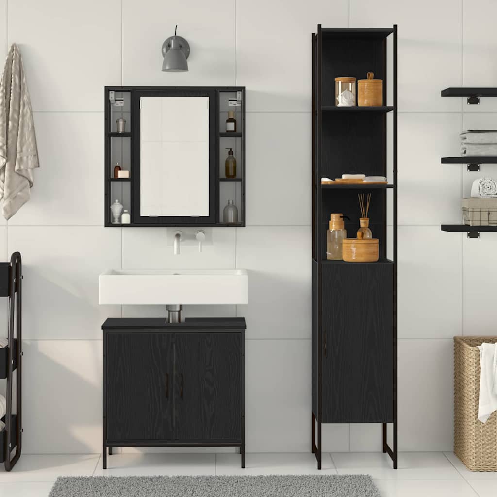 baderomsskap svart eik 60x30x60 cm konstruert tre