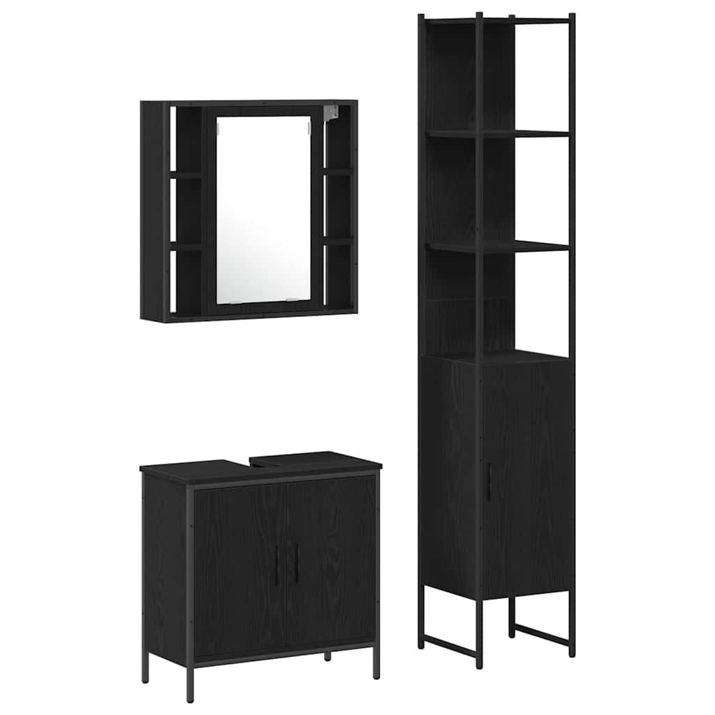 baderomsskap svart eik 60x30x60 cm konstruert tre