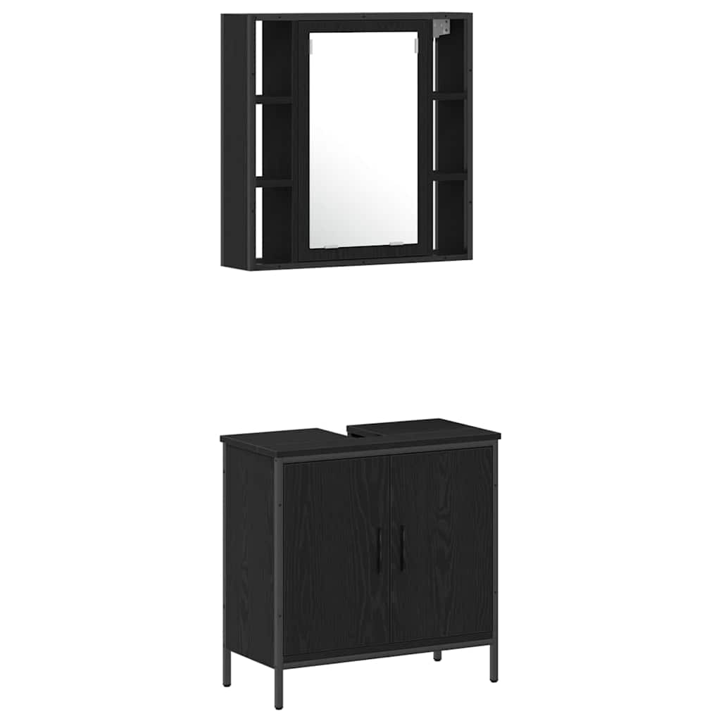 baderomsskap svart eik 60x30x60 cm konstruert tre