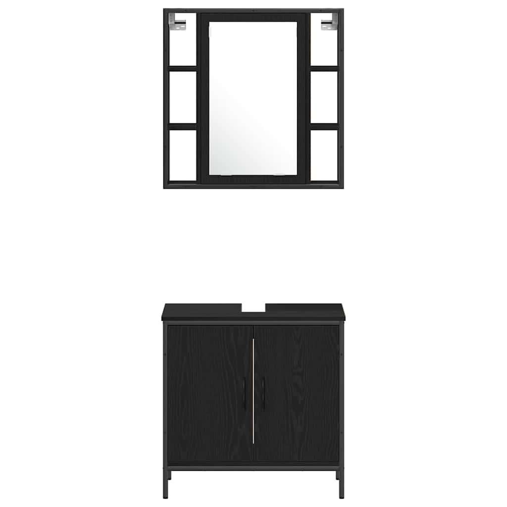 baderomsskap svart eik 60x30x60 cm konstruert tre
