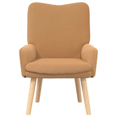Avslappende Stol Beige Krøllete Ull-liknende Stoff