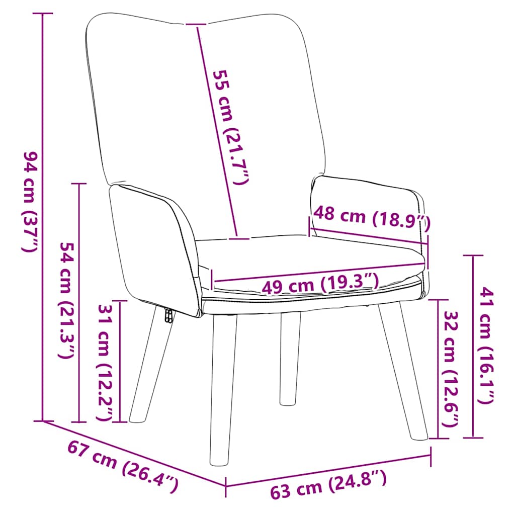 Avslappende stol Blå 63 x 67 x 94 cm stoff