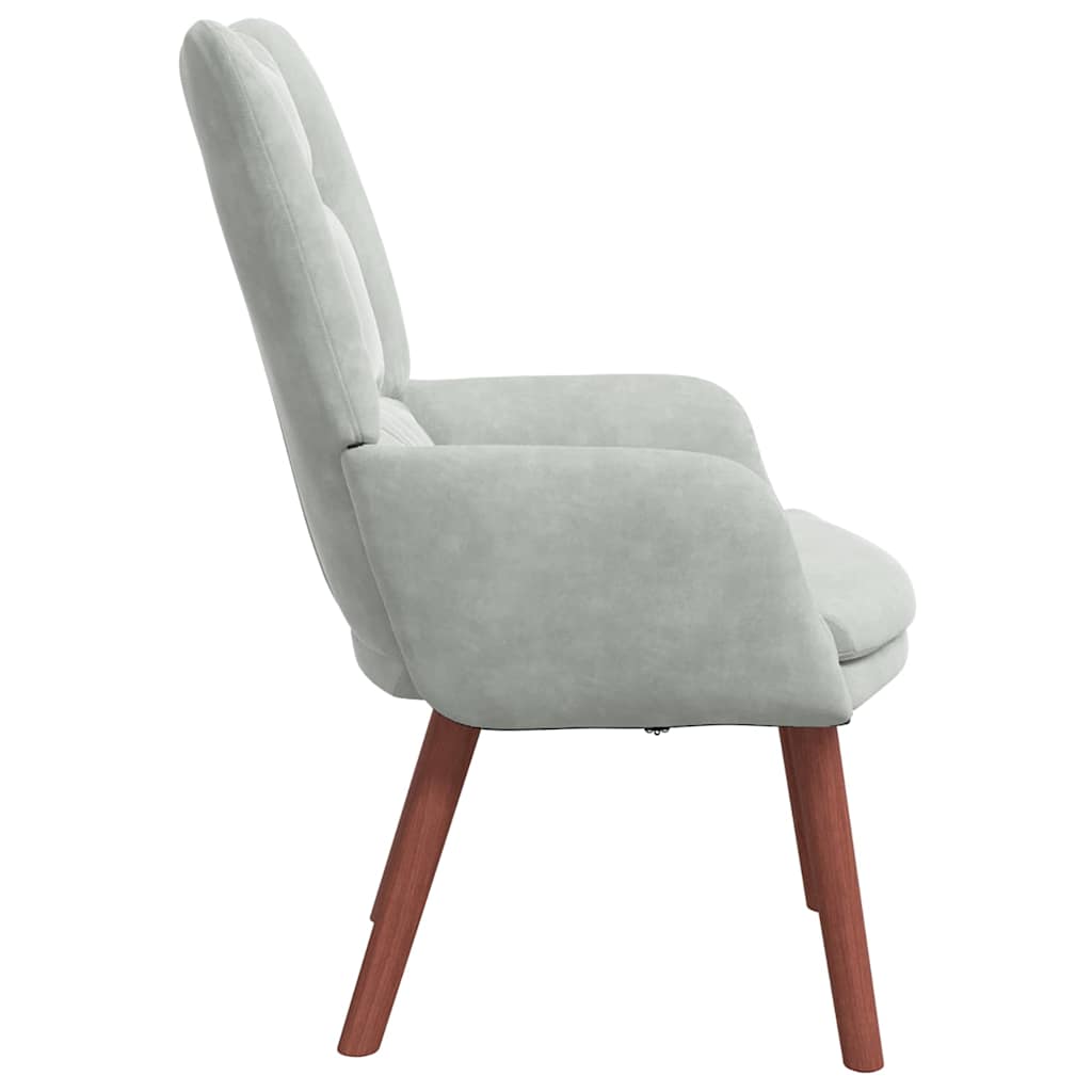 Avslappende stol Lysegrå 63 x 67 x 94 cm Fløyel