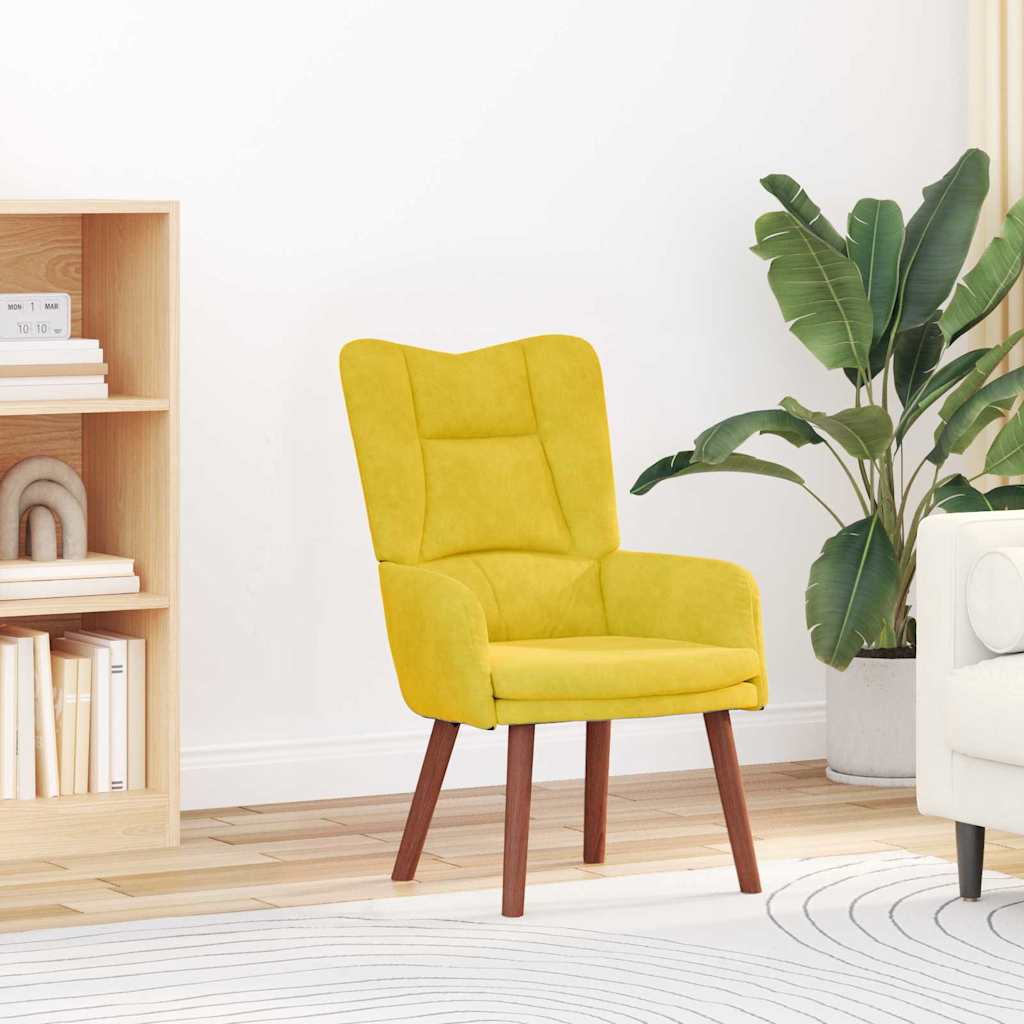 Avslappende stol Gul 63 x 67 x 94 cm Fløyel