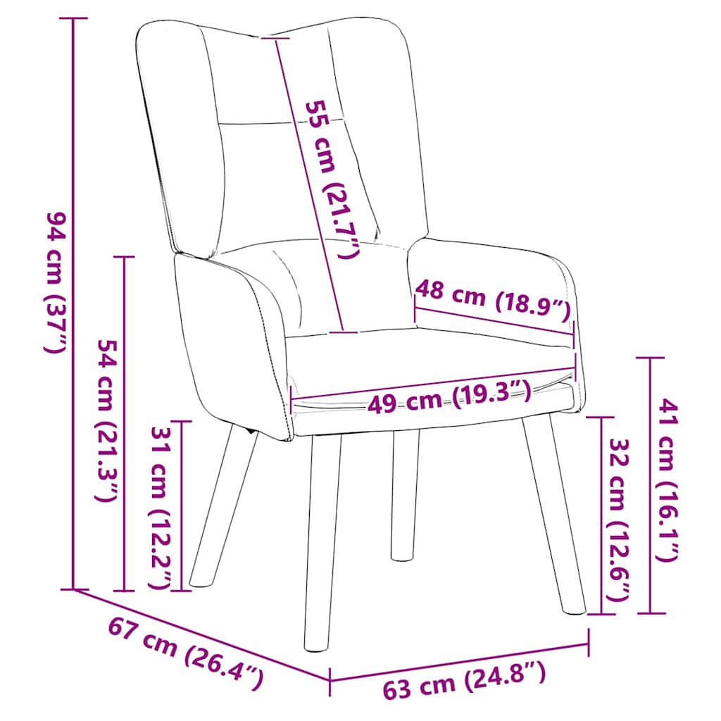 Avslappende stol Gul 63 x 67 x 94 cm Fløyel