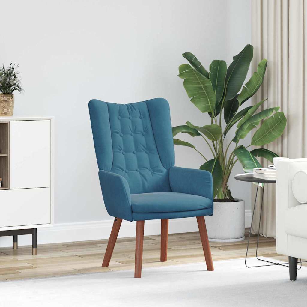 Avslappende stol Blå 63 x 67 x 94 cm Fløyel